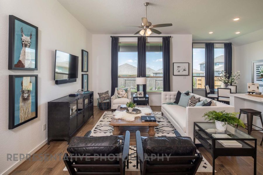 Furnished interior view inside a new home in Crosswinds, Kyle (Image 20). Furnished interior view inside a new home in Crosswinds, Kyle (Image 20).