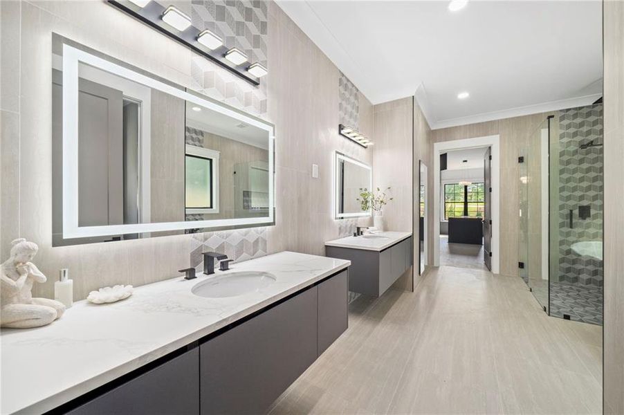 Furnished interior view inside a new home in , Suwanee (Image 60).