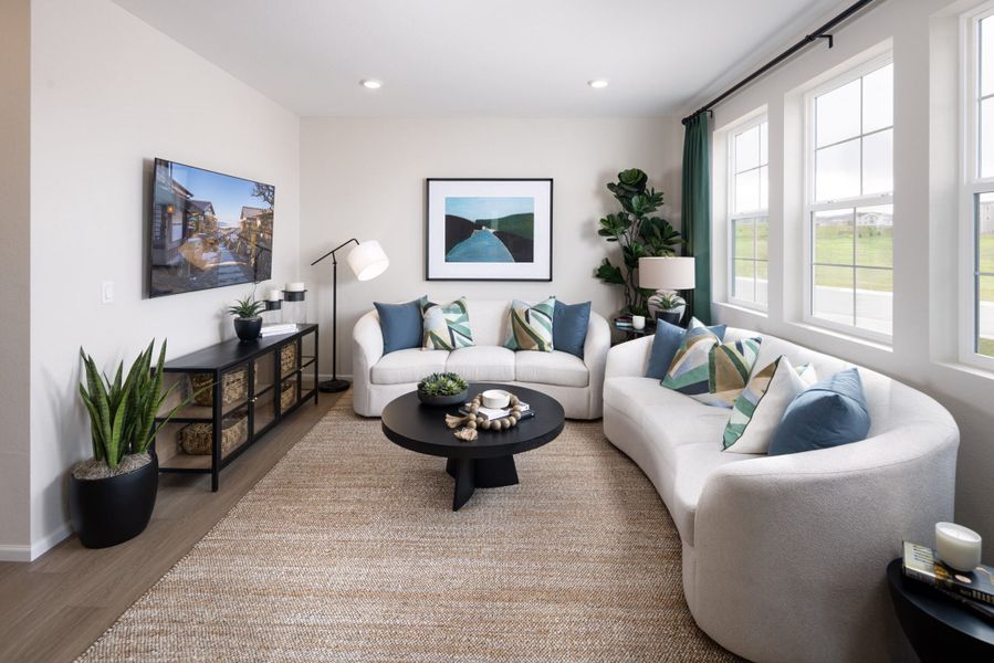 Representative furnished interior of a home built from the 4 by Risewell Homes in The Villas Collection at Sterling Ranch, Littleton (Image 6).