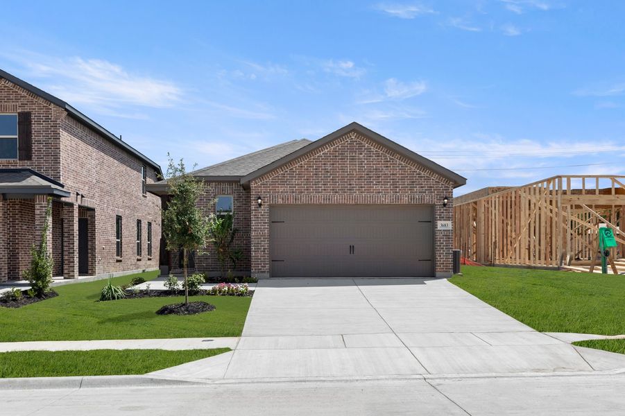 Front exterior of a new home in Churchill, Anna, TX, highlighting curb appeal (Image 1). Front exterior of a new home in Churchill, Anna, TX, highlighting curb appeal (Image 1).
