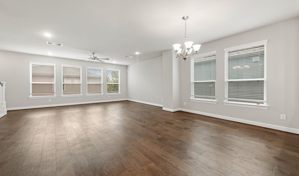 View of dining area and great room