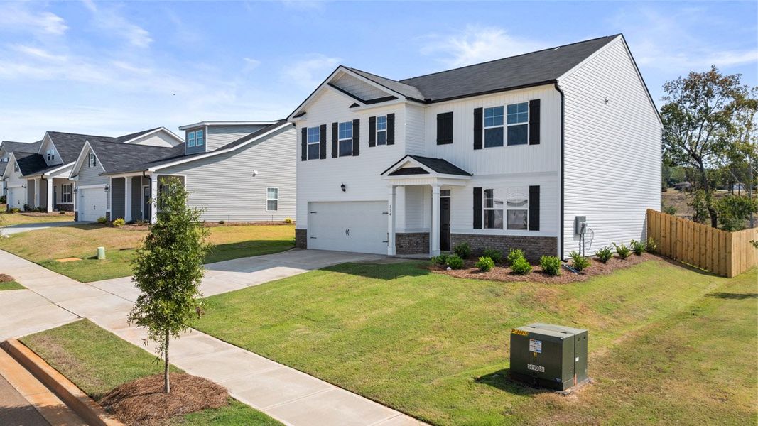 Front exterior of a new home in Captain's Corner, Grovetown, GA, highlighting curb appeal (Image 2).
