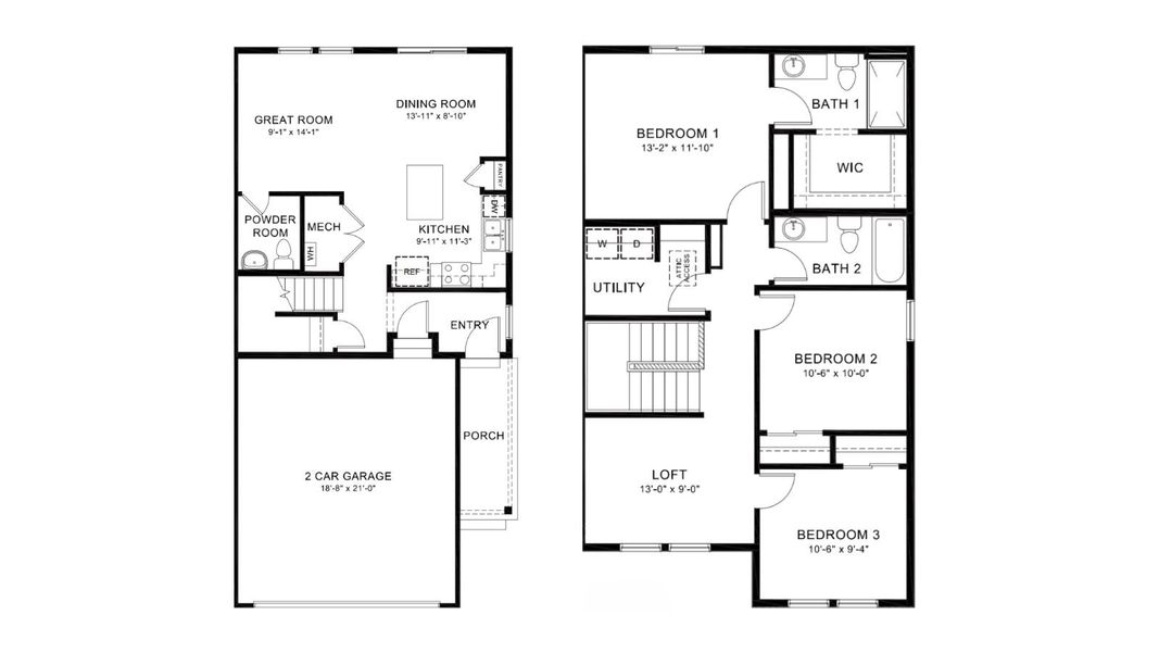 2D floor plan layout of this home in Ellston Park, Colorado Springs, CO (Image 2).