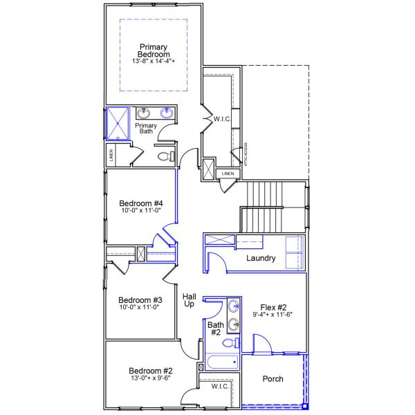 2D floor plan layout of this home in Pineland Preserve, Summerville, SC (Image 6).