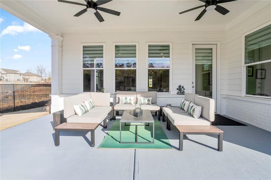 Exterior details and patio area of a home in Courtyards at Traditions, Cumming (Image 21).