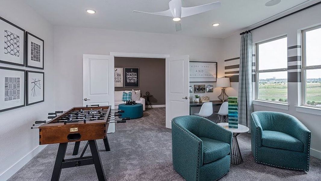 Representative furnished interior of a home built from the Sapphire by Taylor Morrison in Santa Rita Ranch, Liberty Hill (Image 24). Representative furnished interior of a home built from the Sapphire by Taylor Morrison in Santa Rita Ranch, Liberty Hill (Image 24).