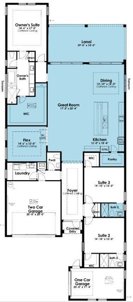 2D floor plan layout of this home in Artistry Palm Beach, Palm Beach Gardens, FL (Image 4).