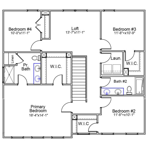 2D floor plan layout of this home in Winston Ridge, Youngsville, NC (Image 3).