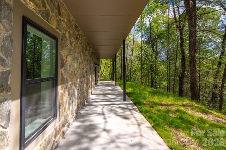 Exterior details and patio area of a home in , Purlear (Image 23).