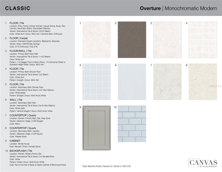 Sample of building materials used in homes in Firethorn, Parrish (Image 4).