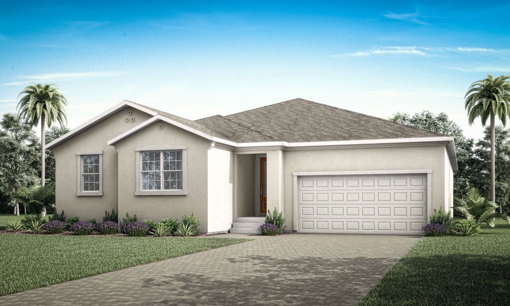 Representative exterior photo of a completed home built from the Lake Clark by Mattamy Homes in Rainwood, Clermont, FL (Image 14). Representative exterior photo of a completed home built from the Lake Clark by Mattamy Homes in Rainwood, Clermont, FL (Image 14).