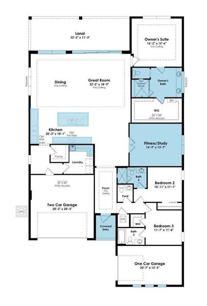 2D floor plan layout of this home in Mosaic, Port St. Lucie, FL (Image 3).