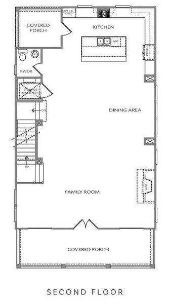 2D floor plan layout of this home in Waterside Single Family, Peachtree Corners, GA (Image 4).