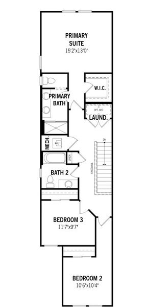 2D floor plan layout of this home in Egret Creek, Jacksonville, FL (Image 3).