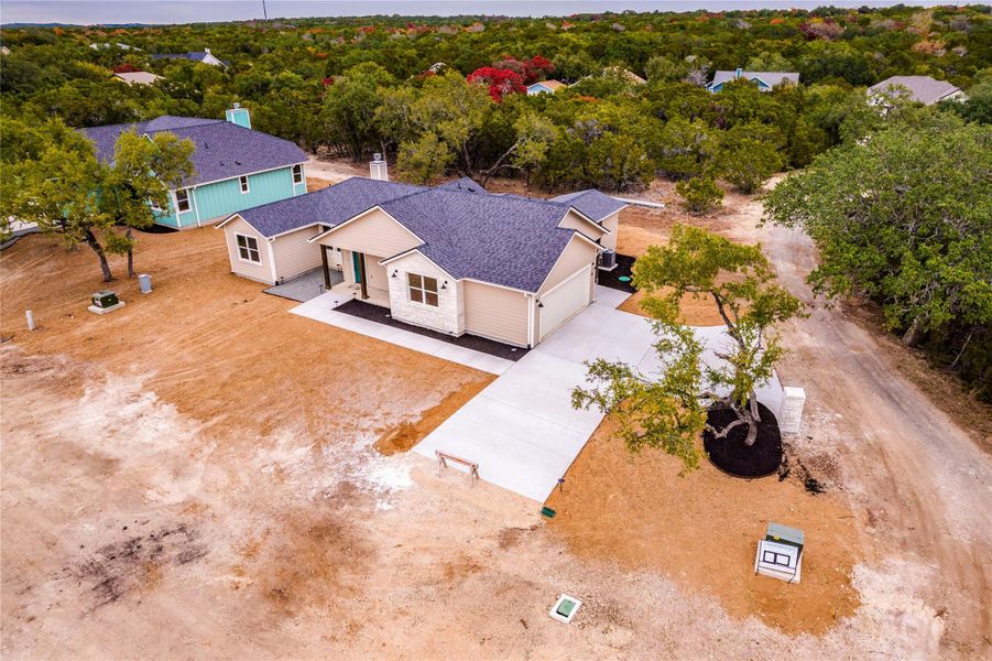 View from above of property