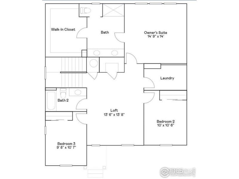 2D floor plan layout of this home in Prairie Song, Windsor, CO (Image 2).