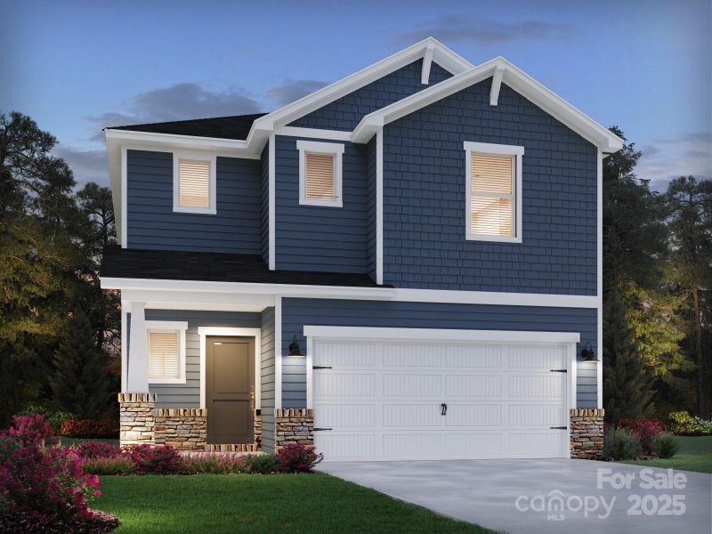 Front exterior of a new home in Seattle Crossing, Shelby, NC, highlighting curb appeal (Image 1).