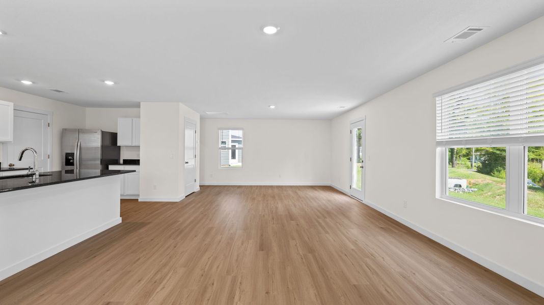 Representative unfurnished interior of a home built from the Elston by D.R. Horton in Timber Creek, Rossville (Image 17). Representative unfurnished interior of a home built from the Elston by D.R. Horton in Timber Creek, Rossville (Image 17).