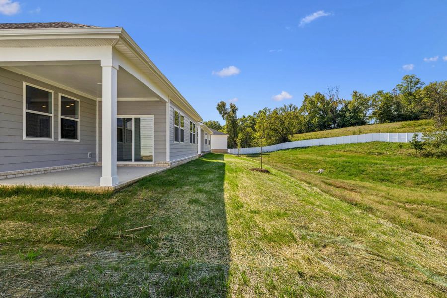Exterior details and patio area of a home in Cedars at Cane Ridge | 55+ Community, Antioch (Image 22).