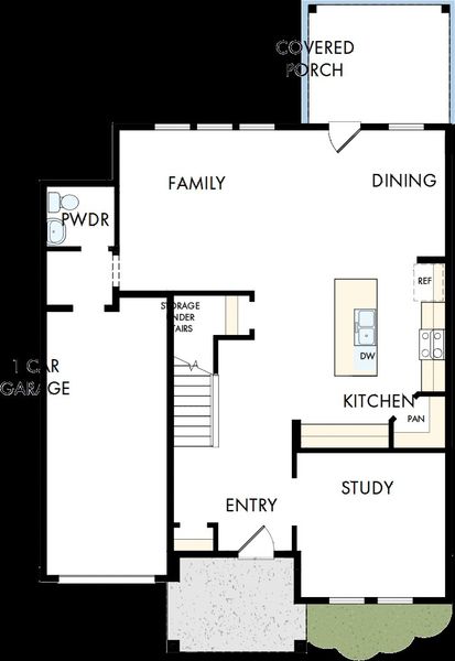 2D floor plan layout of this home in Serenity - The Cottage Collection, Fuquay Varina, NC (Image 2). 2D floor plan layout of this home in Serenity - The Cottage Collection, Fuquay Varina, NC (Image 2).