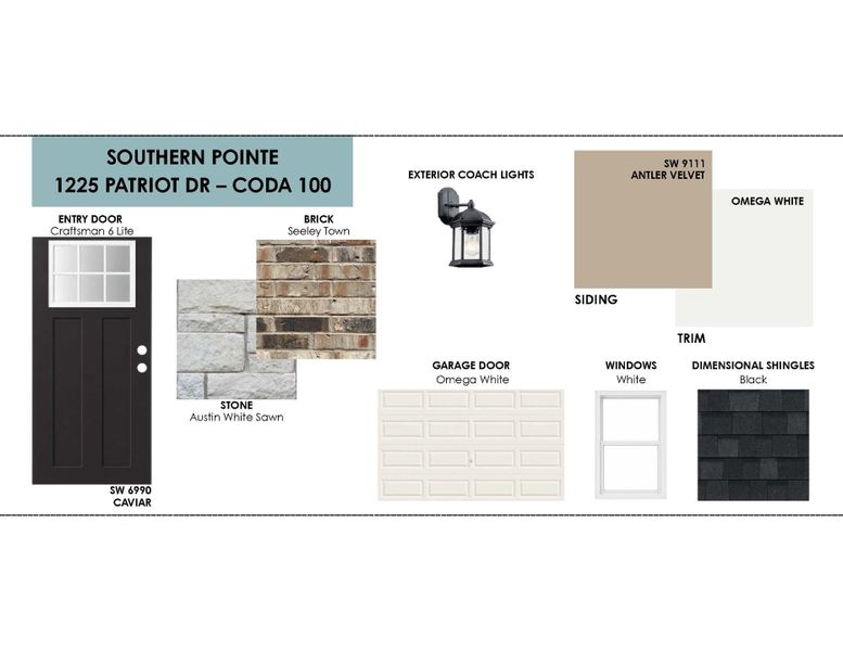 Sample of building materials used in homes in Southern Pointe, College Station (Image 11).