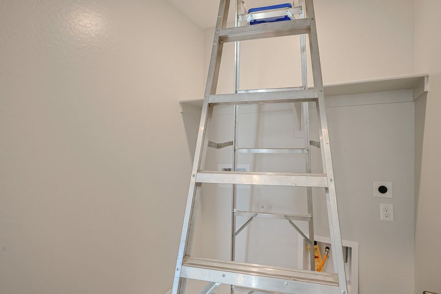 A ladder in a room.