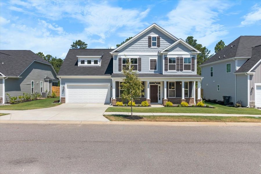 Front exterior of a new home in Windsor, North Augusta, SC, highlighting curb appeal (Image 1).