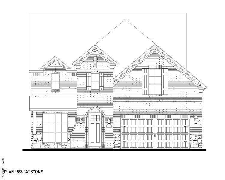 Plan 1568 Elevation A w/ Stone