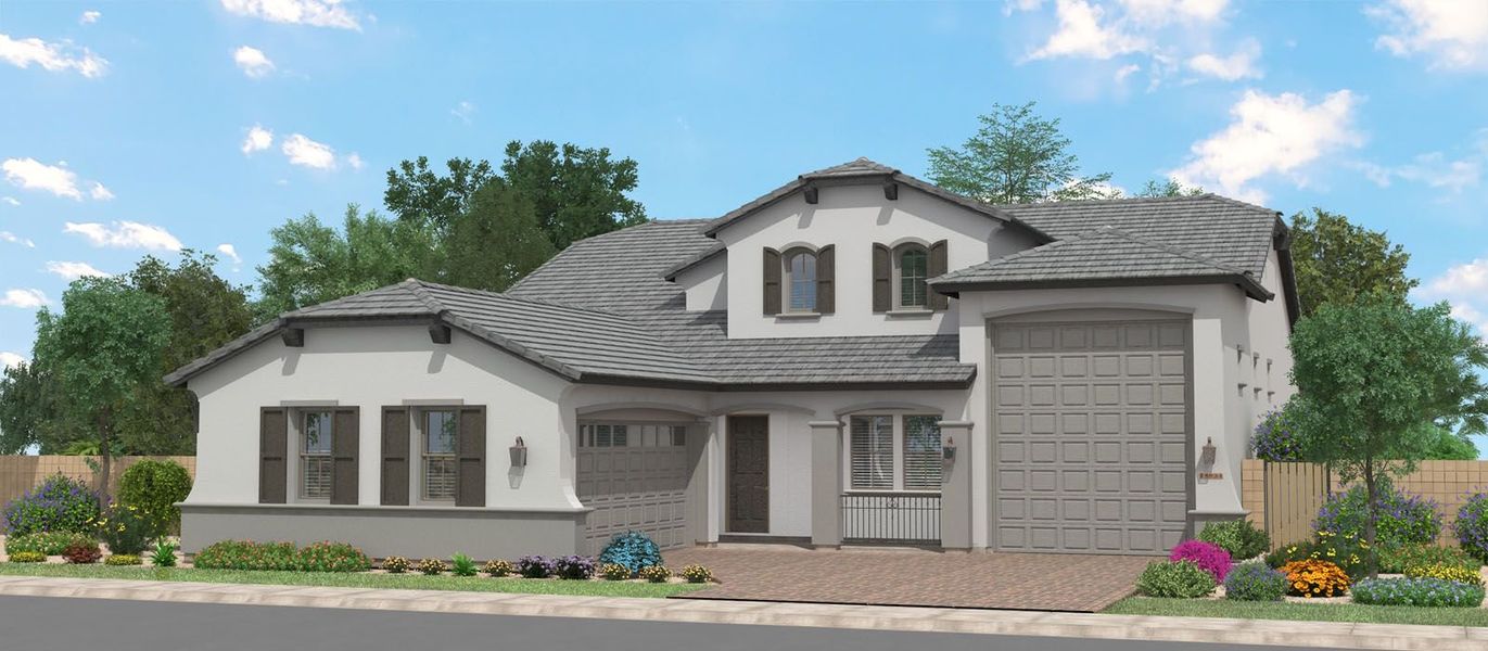 Front exterior of a home in the Sonoma Coast at Enclave community, located in Litchfield Park, AZ (Image 13).