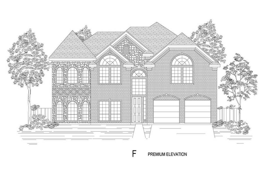 Representative rendering of the exterior for the Brentwood 3F (w/Media) by First Texas Homes (Image 14).