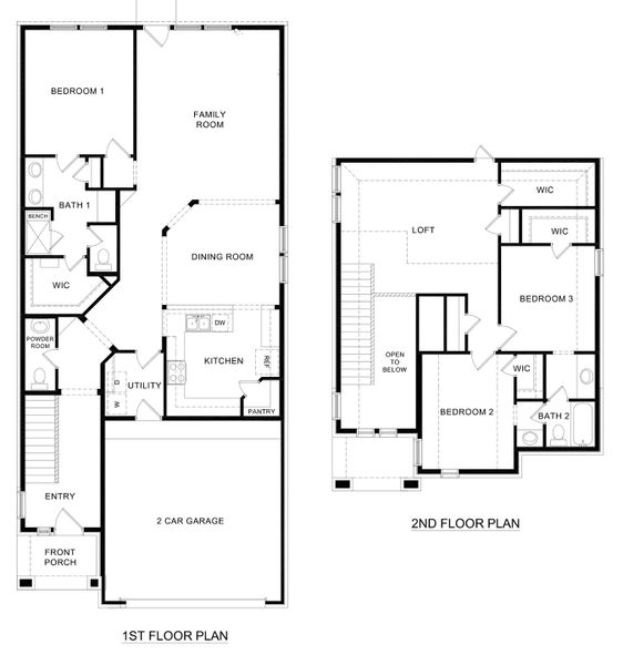 2D floor plan layout for the Tanzanite by D.R. Horton in Bel Air Village, Sherman, TX (Image 3).