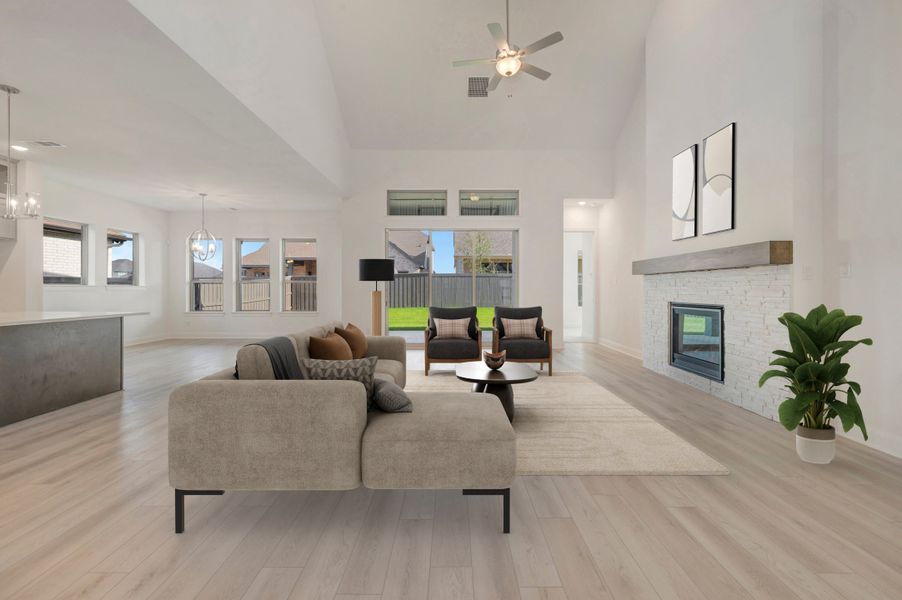 Furnished interior view inside a new home in Goodland – Manor Series, Grand Prairie (Image 7). Furnished interior view inside a new home in Goodland – Manor Series, Grand Prairie (Image 7).