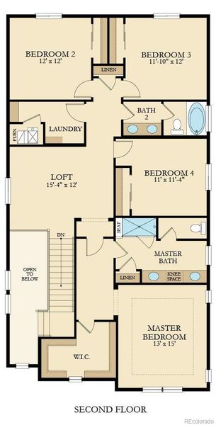 2D floor plan layout of this home in Willow Bend: The Monarch Collection, Thornton, CO (Image 3).