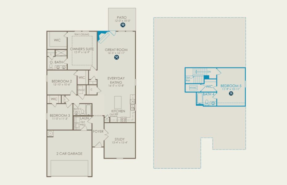 2D floor plan layout of this home in Carriage Estates, Lexington, SC (Image 5).