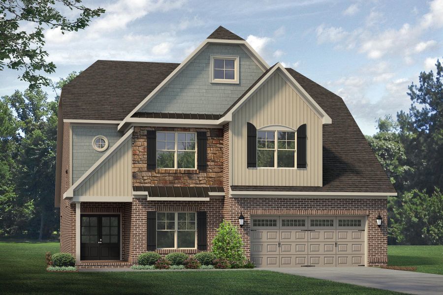 Representative exterior photo of a completed home built from the Hampton by Keystone Homes NC in Preserve at Carriage Cove, Oak Ridge, NC (Image 33).