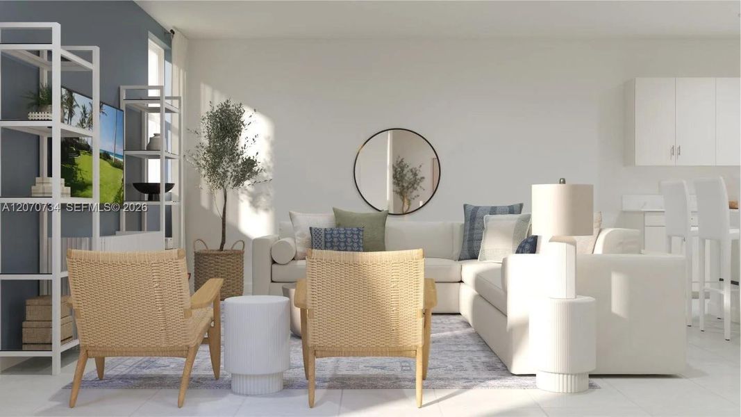 Furnished interior view inside a new home in , Miami (Image 4). Furnished interior view inside a new home in , Miami (Image 4).