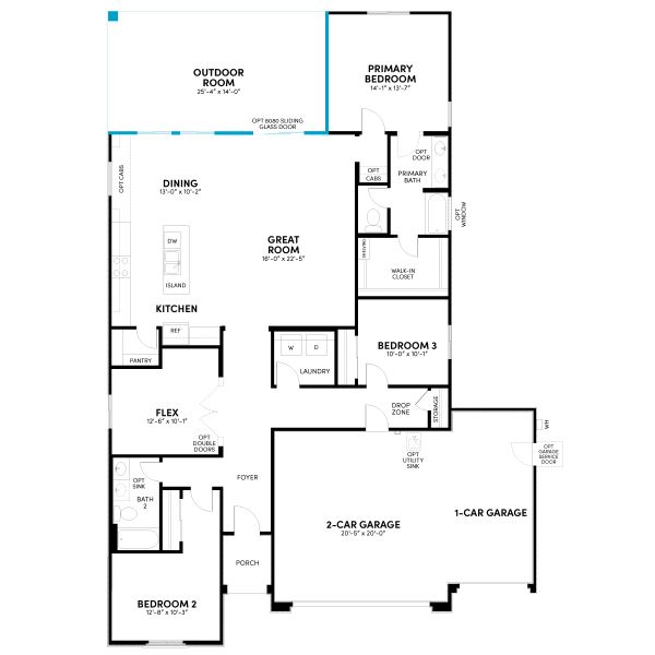 2D floor plan layout for the Acacia by Brookfield Residential in Highland Mariposa at Alamar, Avondale, AZ (Image 7). 2D floor plan layout for the Acacia by Brookfield Residential in Highland Mariposa at Alamar, Avondale, AZ (Image 7).