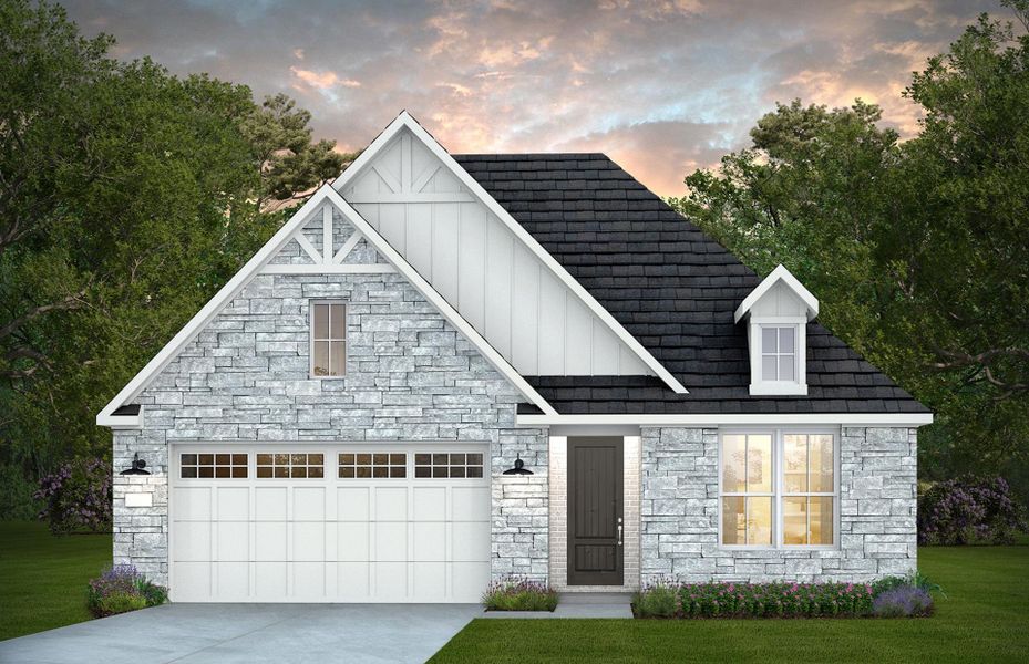 Representative exterior photo of a completed home built from the Elmaton by Pulte Homes in Valencia, Manvel, TX (Image 2).