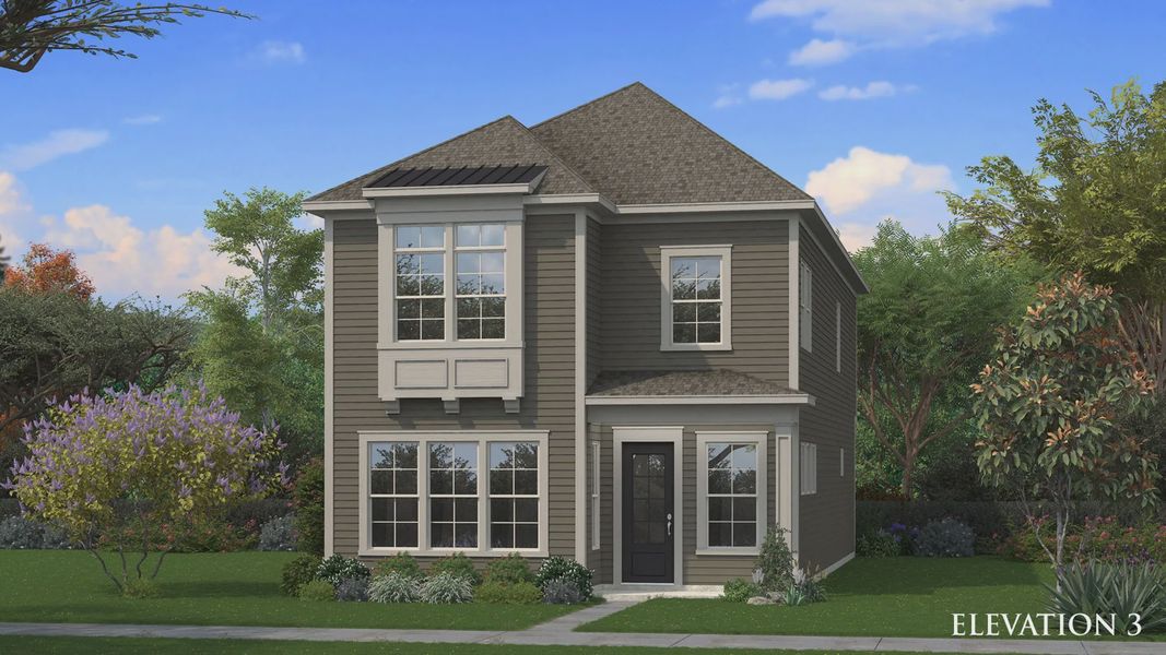 Front exterior of a new home in The River District Single Family Homes, Charlotte, NC, highlighting curb appeal (Image 23). Front exterior of a new home in The River District Single Family Homes, Charlotte, NC, highlighting curb appeal (Image 23).