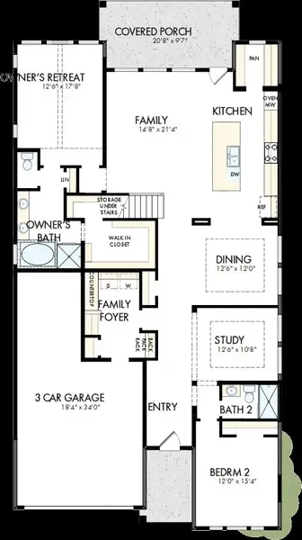 2D floor plan layout of this home in Walsh Classic, Fort Worth, TX (Image 2).