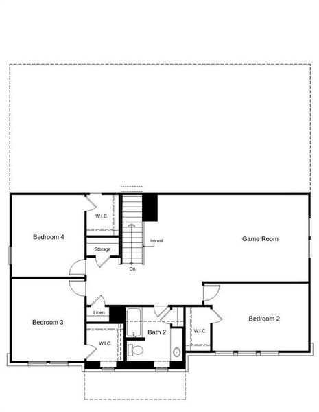 2D floor plan layout of this home in Sierra Vista at Kelly Ranch, Aledo, TX (Image 4).