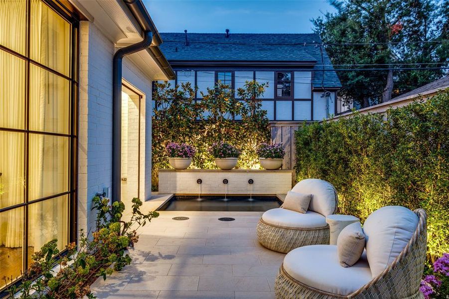 Plunge pool and outdoor seating space