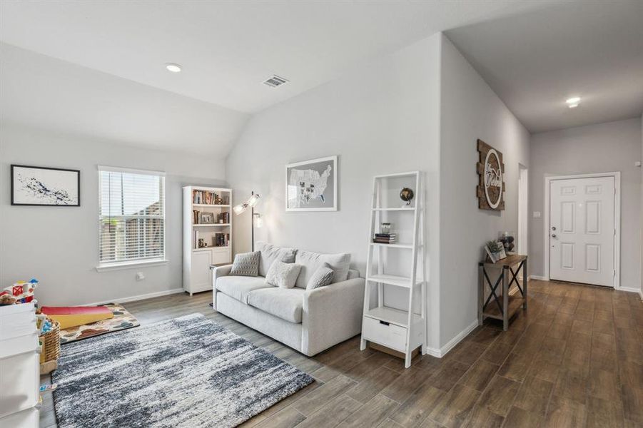 Flex space currently used as secondary living area (could be office, dining or workout area) Flex space currently used as secondary living area (could be office, dining or workout area)