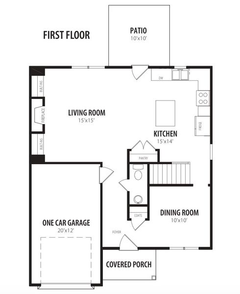 2D floor plan layout for the Yosemite by RiverWILD Homes in Sawyer Ridge, Dunn, NC (Image 3).