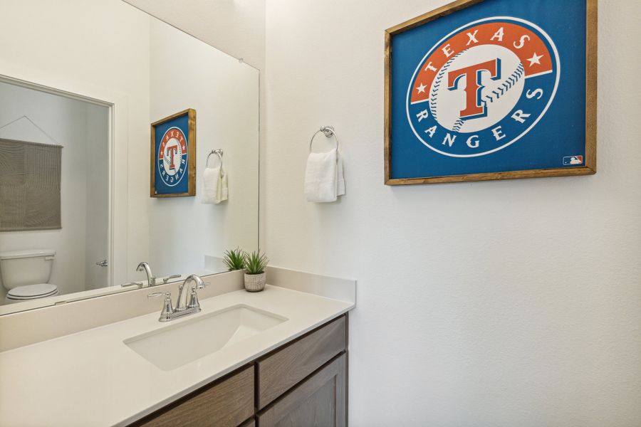 Bathroom in the Gilmour home plan by Trophy Signature Homes – REPRESENTATIVE PHOTO Bathroom in the Gilmour home plan by Trophy Signature Homes – REPRESENTATIVE PHOTO