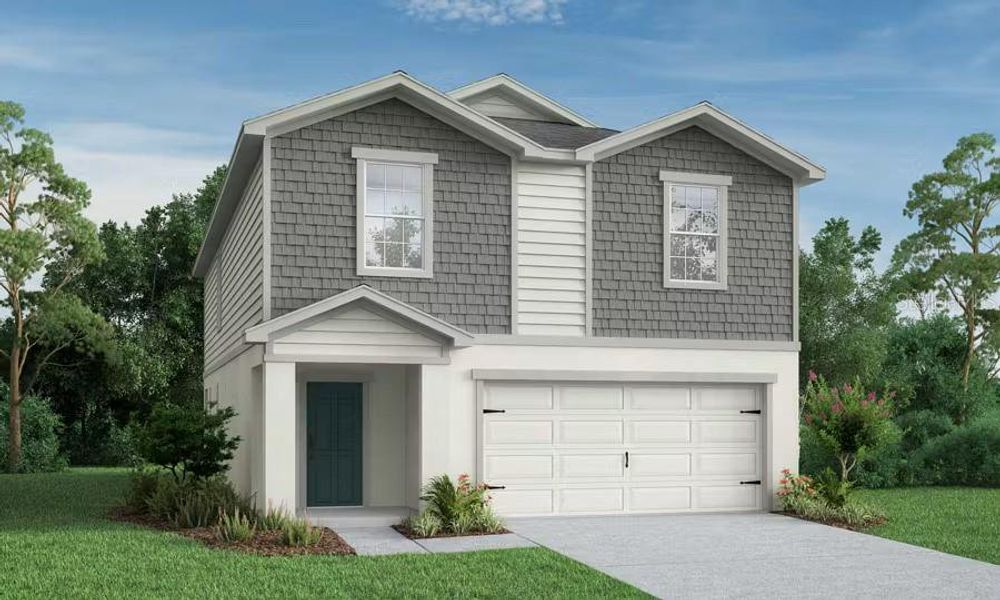 Front exterior of a new home in Jackson Crossing, Palmetto, FL, highlighting curb appeal (Image 1). Front exterior of a new home in Jackson Crossing, Palmetto, FL, highlighting curb appeal (Image 1).