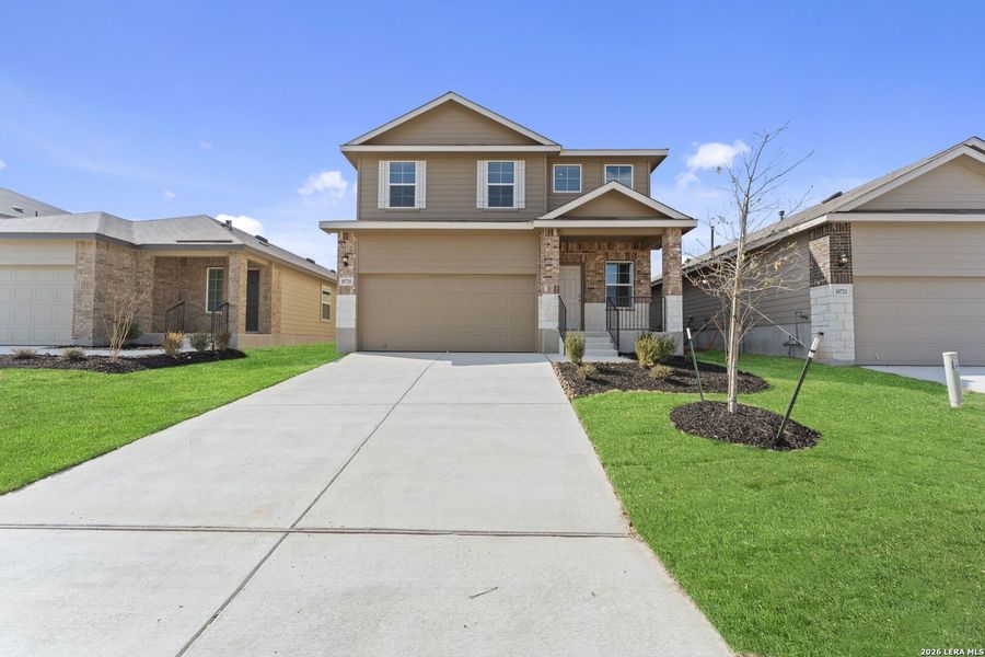 Front exterior of a new home in Applewood, San Antonio, TX, highlighting curb appeal (Image 1). Front exterior of a new home in Applewood, San Antonio, TX, highlighting curb appeal (Image 1).