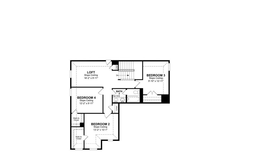 2D floor plan layout for the Cascade by Beazer Homes in Legacy Hills, Rio Medina, TX (Image 4).