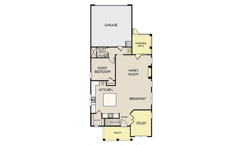 2D floor plan layout of this home in Preserve at The Point, Rolesville, NC (Image 2).