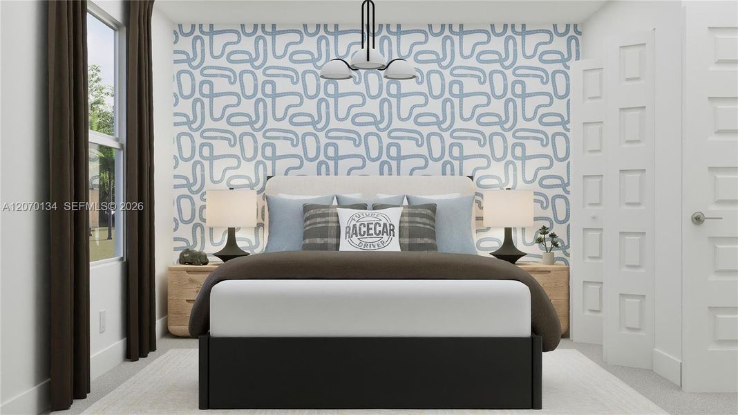 Furnished interior view inside a new home in , Miami (Image 12).